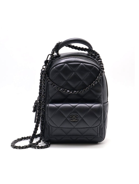 CHANEL 25P羊皮迷你後背包 - So Black