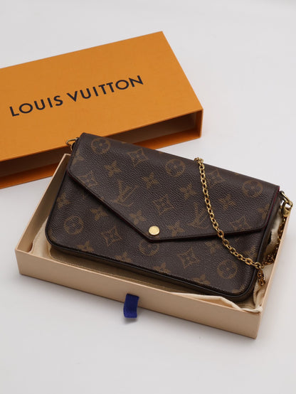 LOUIS VUITTON 經典三合一WOC鍊包 - 玫紅